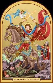 القديس مرقوريوس أبو سيفين أيقونة من كتابة الفنان مينا أنطون church icon orthodox icons christian art