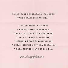 Ada beberapa tanda atau ciri ciri jodoh menurut islam yang bisa kita lihat. Tanda Tanda Seseorang Itu Jodoh Jodoh Itu Rahsia Allah Facebook