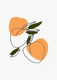 Peach Leaves Poster By Eldoradoo In 2021 Girls Wall Art Minimalist Art Printable Art