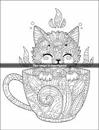 1 cat with mandalas background cat activity coloring book for adults page. Cats With Mandalas Special Art Coloring Books