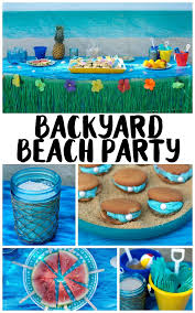 Browse these ideas for tropical cakes, place settings. Backyard Beach Party Ideas Not Quite Susie Homemaker