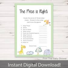 This aims to be given as a gift. The Price Is Right Baby Shower Game Jungle Baby Shower Games Baby Price Is Right Zoo Jungle Friends By Print That Baby Shower Catch My Party