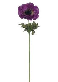 Soft Touch Anemone Flower In Violet Purple 14 Tall Real Touch Wedding Flowers Purple Wedding Flowers Anemone Flower