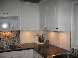 White Beadboard And Tile Backsplash Kitchen Counter Remodel Beadboard Backsplash Beadboard Kitchen