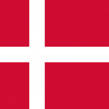 The national flag of denmark, dannebrog, is red with a white scandinavian cross that extends to the edges of the flag; Denmark Flag Harrison Flagpoles Digital Print Handsewn Eco Flags