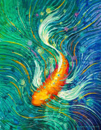 Magic Money Fish Wealth Success Abundance Energy Painting Giclee Print Abstract Fish Painting Energy Art Art