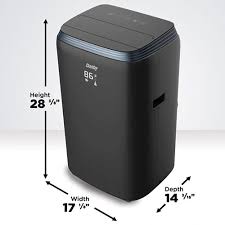 Small portable air conditioner unit measures 31.1″ (h) x 16.5″ (w) x 16″ (d) and weighs 62.95lb. Danby 8000 Sacc 4 In 1 Portable Air Conditioner With Ista 6 Packaging In Black Nebraska Furniture Mart