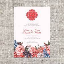 Diy Printable Editable Chinese Wedding Invitation Card Template Instant Download Coral Flowers With Bi Kartu Undangan Pernikahan Undangan Pernikahan Perkawinan