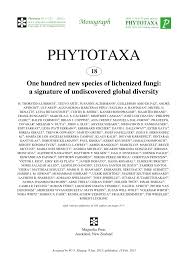 PDF) One hundred new species of lichenized fungi: A signature of  undiscovered global diversity