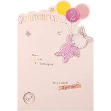 Every moment of your day. Amazon Com Granddaughter 2nd Birthday Card 2 Year Old Birthday Card Winnie The Pooh Design Office Products