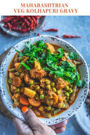 Maharashtrian Spicy Veg Kolhapuri Gravy Recipe Delicious Indian Curry Recipes Indian Recipes Delicious Vegan Recipes