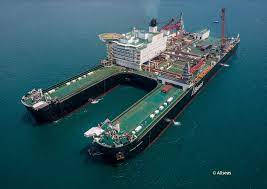 Pioneering spirit is the worlds largest ship and construction vessel anchored off the port of algeciras, spain on the 1st december. Pioneering Spirit Deltamarin Ltd