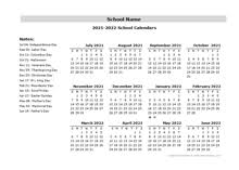 School Calendar 2021 2022 2022 Academic Calendar Templates