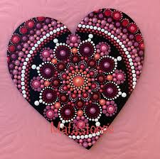 Heart Canvas Magnet Dot Art Mandala Dot Dot Painted Canvas Mandala Art Dot Art Canvas Mandala Decor Boho Decor 842 Dots Art Dot Art Painting Mandala Dots