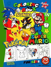 Primary, secondary, and tertiary colors. Super Mario Sonic Pokemon 3 In 1 Coloring Book Jumbo Coloring Books For Kids Ages 4 8 70 Pages Fun And Easy To Color English Edition Price In Uae Amazon Uae Kanbkam