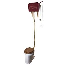 Complete with all parts as shown, including Thomas Crapper Metal Hightank Toilet Set Dea Bathroom Machineries
