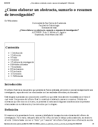 Es importante elaborar criterios para determinar las condiciones que deben reunir los participantes. Pdf Como Elaborar Un Abstracto Sumario O Resumen De Investigacion Fabricio Maldonado Academia Edu