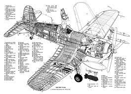 Corsair Cutaway Drawings Wwii Airplane F4u Corsair Us Navy Aircraft