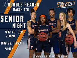 The cal state fullerton titans participate in the ncaa division i big west conference and have 13 national championships in eight different sports. Cal State Fullerton On Twitter Fullertontitans Women S Basketball Will Play A Double Header On March 9th Https T Co Aauqvwtthh