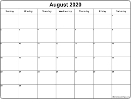 Impressive 2020 Calendar For August In 2020 August Calendar Calendar Printables Monthly Calendar Printable