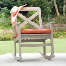 Cambridge Casual Tulle Weathered Gray Wood Rocking Chair S With Brick Red Sunpoly Cushioned Seat Lowes Com In 2020 Rocking Chair Porch Patio Rocking Chairs Wood Rocking Chair