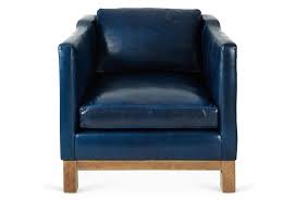 Cara Chair Blue Leather Club Chairs Leather Chair Club Chairs