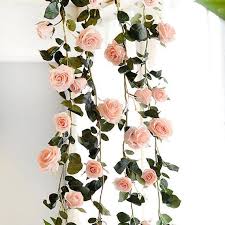 High Quality Rose Garland Flower Garland Wire Base Wedding Decoration Party Fake Flowers Decor Vines Wedding Decor Artifical Flowers