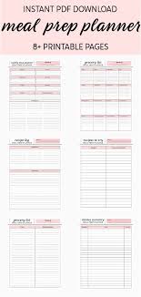 Meal Prep Planner Meal Planning Recipe Log Kitchen Etsy Meal Prep Planner Food Log Weekly Meal Planner