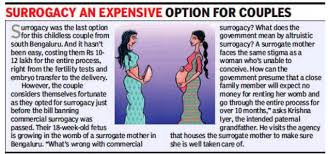 The practice of being a surrogate mother. Why They Rent Their Wombs To Ease Family S Financial Woes Educate Kids Bengaluru News Times Of India