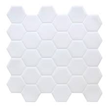 Hyfanstr Peel And Stick Wall Tiles Backsplash For Kitchen Self Adhesive Waterproof White 3d Tile Stickers For Bat In 2020 Splashback Stick On Tiles Kitchen Backsplash