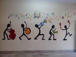 Music Room Wall Paint By Yasmeen Rasheed Foundation Public School Pakistan School Wall Art Room Wall Painting Music Room Decor