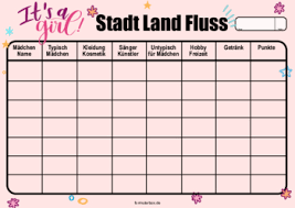 Maybe you would like to learn more about one of these? Stadt Land Fluss It S A Girl Pdf Vorlage Zum Ausdrucken