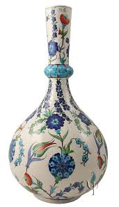 Iznik Design Ceramic Vase Lale And Karanfil Vazolar Seramik Sanati Antikalar