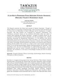 Download buku stephen hawking bahasa indonesia pdf. Pdf Studi Kritis Pemikiran Fisika Modern Stephen Hawking Menurut Filsafat Pendidikan Islam