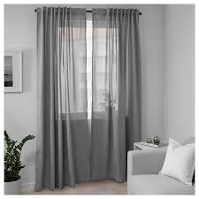 Hannalena Room Darkening Curtains 1 Pair Gray Ikea Grey Curtains Living Room White Curtains Living Room Room Darkening Curtains