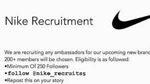 Brand ambassadors receive 10% commission of each total sale made. Fake Nike Recruitment Campaign Goes Viral Sole Collector