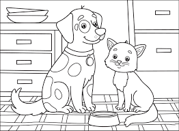 cat and dog coloring pages printable coloring pages