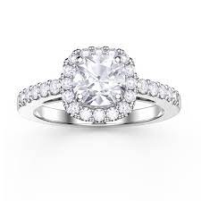 Does she prefer platinum, white gold, or rose gold? Princess Moissanite Cushion Cut Diamond Halo 18k White Gold Engagement Ring Jian London 18k Gold Rings