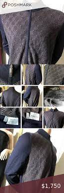 Cashmir Silk Steffano Ricci Italy Blue Brown L 52 Runway Pattern Blue Brown Mock Neck Sweater