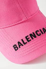 Pink Embroidered Cotton Twill Baseball Cap Balenciaga Net A Porter