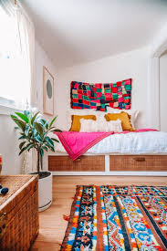 Leave space for the curtains between the bed and the rails. Ikea Bed Hack Easy Rattan Brimnes Makeover Studio Diy