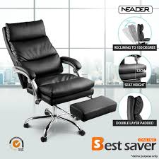 neader executive chair pu leather luxury reclining office chair w footrest black office chair reclining office chair executive chair