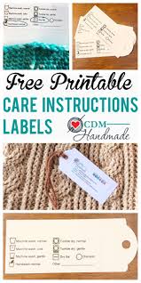 While a few look great on a vintage brown cardstock, others are a perfect excuse to use your. Free Printable Care Instructions Labels For Crafters Cdm Handmade Crochet Labels Printable Labels Labels Printables Free