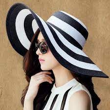 Women S Fashion Straw Striped Overflowed Floppy Panama Sun Hat Sun Hats For Women Hats For Women Floppy Sun Hats