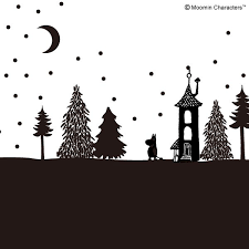 星降る夜のムーミン谷 刺繍 図案 ムーミン 壁紙 クロスステッチ 図案