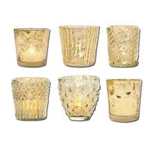 They fit votive or tea lights. Vintage Romance Gold Mercury Glass Tea Light Votive Candle Holders 6