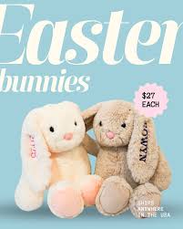 CUSTOM EASTER BUNNIES FOR SALE 🐇🌷 Custom Easter bunnies available for a  limited time only 🐰 Perfect for the little ones and a cherished keepsake.  ▪️$27.00 ▪️Ships anywhere in the USA 🇺🇸