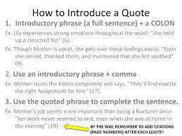 So now you know how to deal with quotation marks and punctuation and capitalization, but what if the quote. Ppt How To Introduce A Quote Powerpoint Presentation Free Download Id 1983860