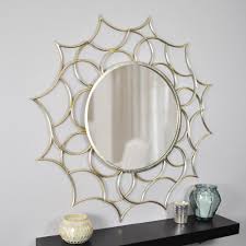 Firstime Medium Round Gold Modern Mirror 37 In H X 37 In W 70016 The Home Depot Framed Mirror Wall Starburst Mirror Wall Gold Frame Wall