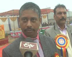 Principal Sir Mr. Vikas Ojha, addressing the Media during the Annual Sports  Meet held at Foundation School , Buxar .